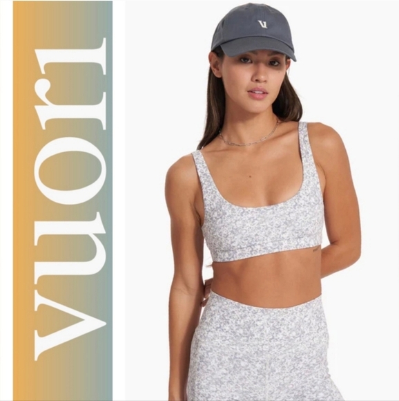 Vuori Daily Bra Purple Micro Camouflage Sports Bra Medium - Picture 6 of 6